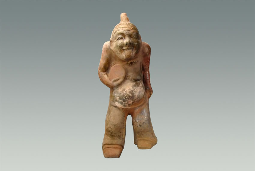 Eastern Han Dynasty brown glaze vertical rapping Figurines