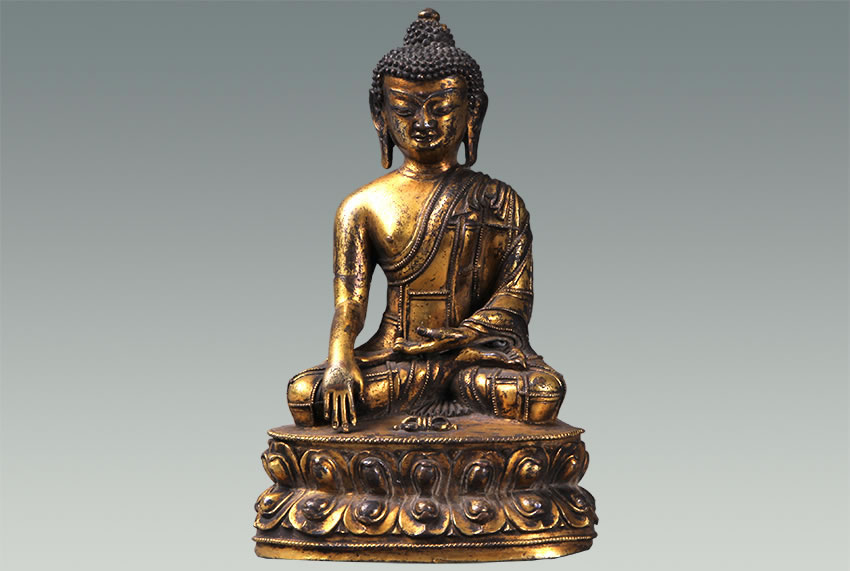 Gilt bronze Buddha Shakya Muni