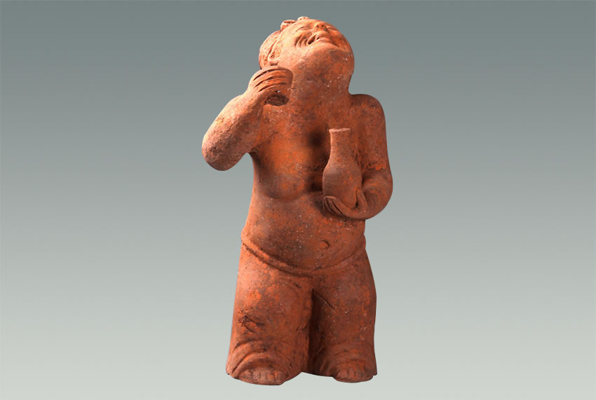 Terracotta figurines drinking